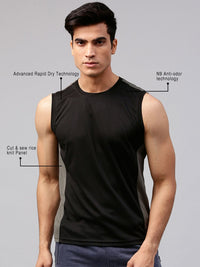 HRX by Hrithik Roshan Men Black Advanced Rapid Dry Round Neck T-shirt