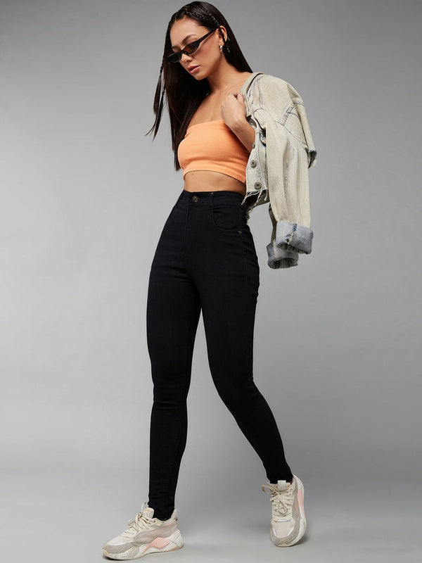 Miss Chase Women Slim Fit High-Rise Clean Look Stretchable Jeans