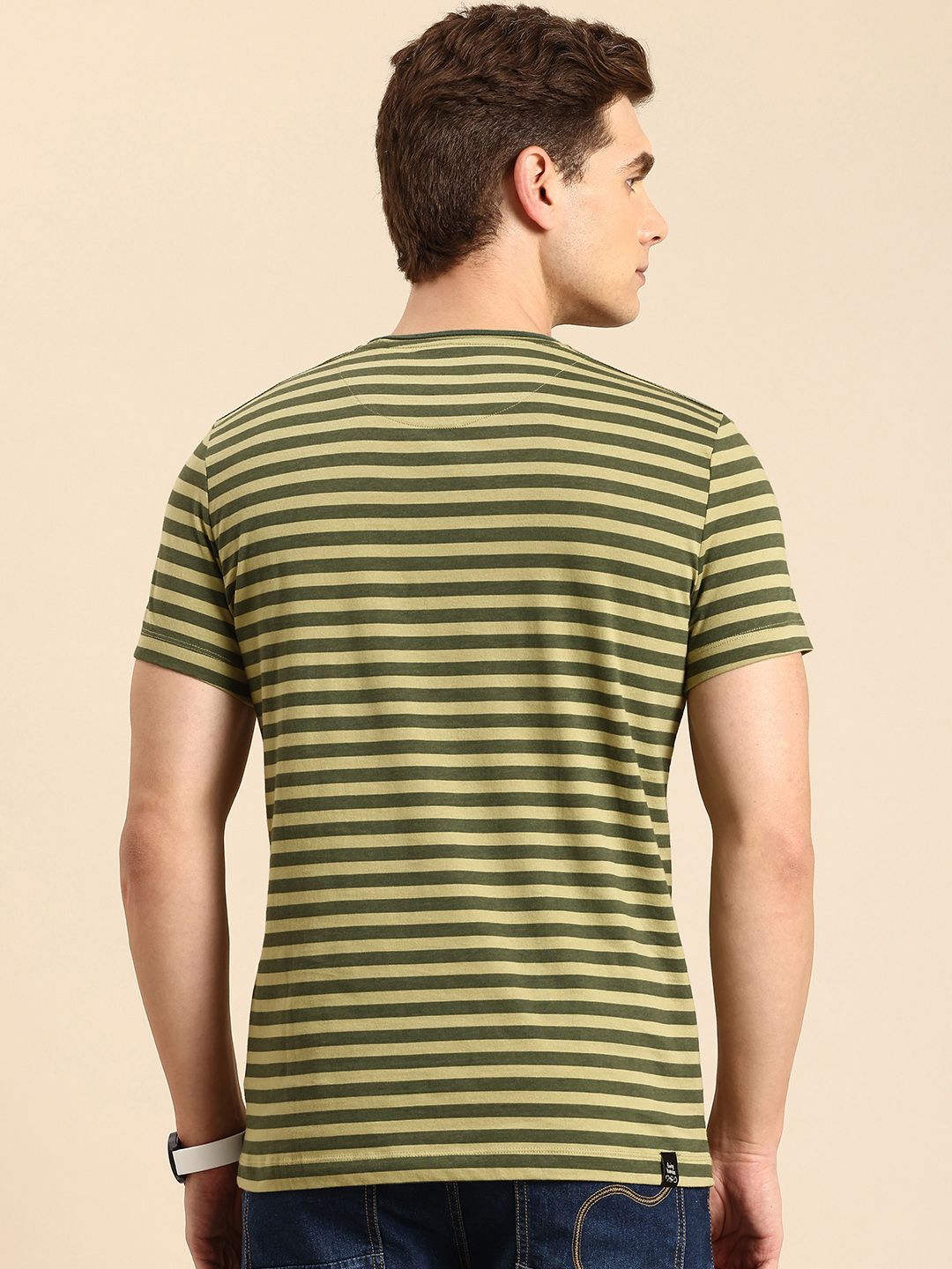 Being Human Pure Cotton Striped Applique T-shirt