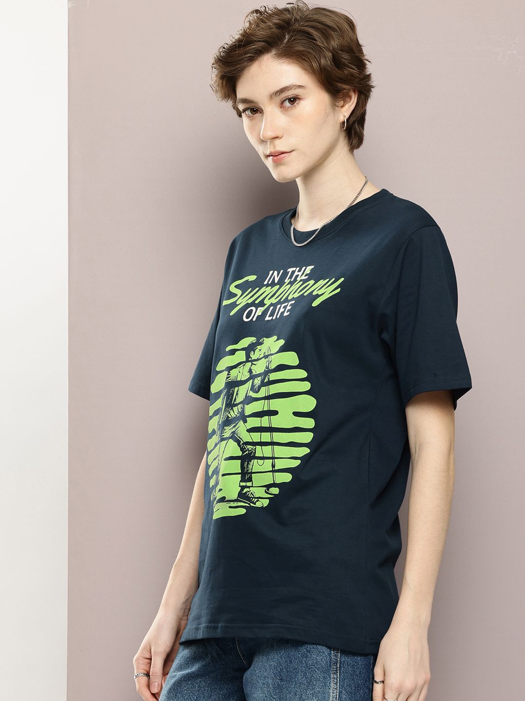 DILLINGER Graphic Printed Drop-Shoulder Sleeves Pure Cotton T-shirt