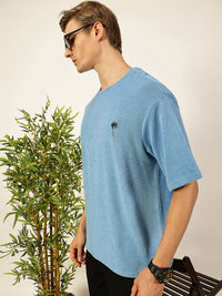 Thomas Scott Men's Solid Round Neck Oversized Casual T-shirt