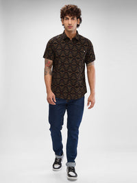 SPYKAR Men Slim Fit Abstract Opaque Printed Casual Shirt