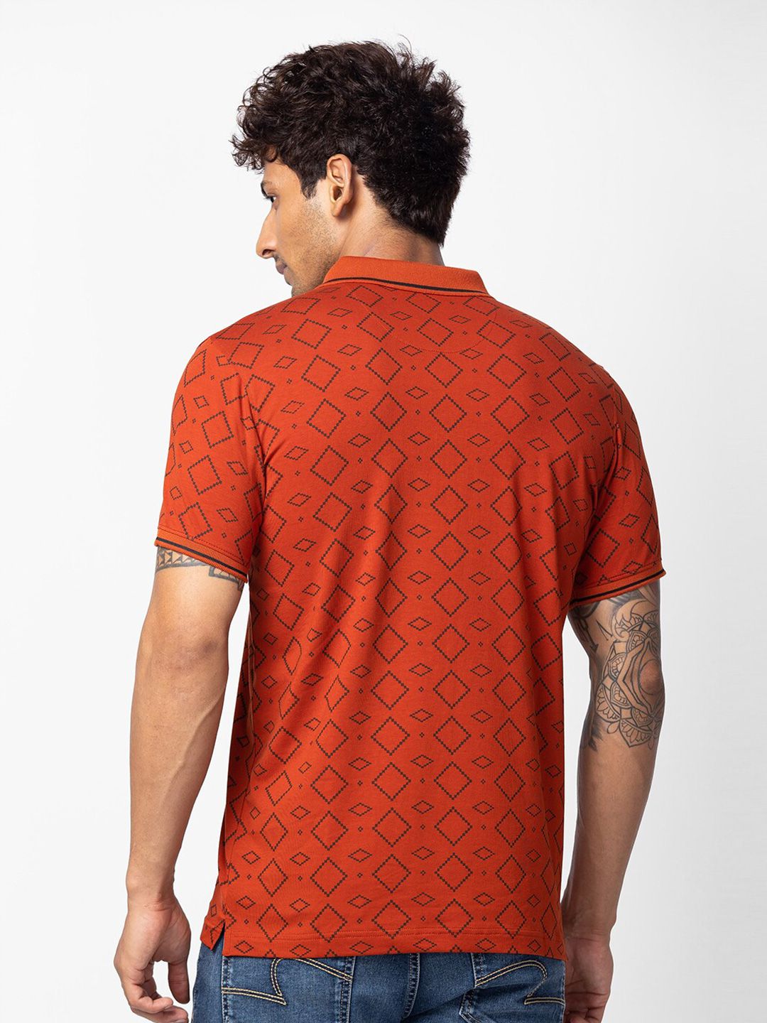SPYKAR Men  Printed Polo Collar Slim Fit T-shirt