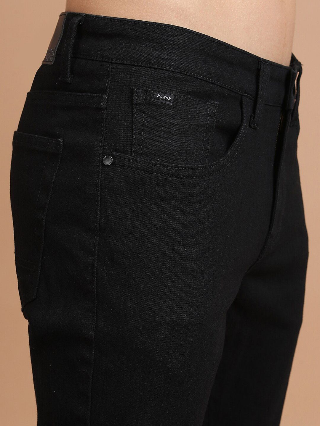 HIGHLANDER Men Black Slim Fit Mid-Rise Clean Look Stretchable Jeans