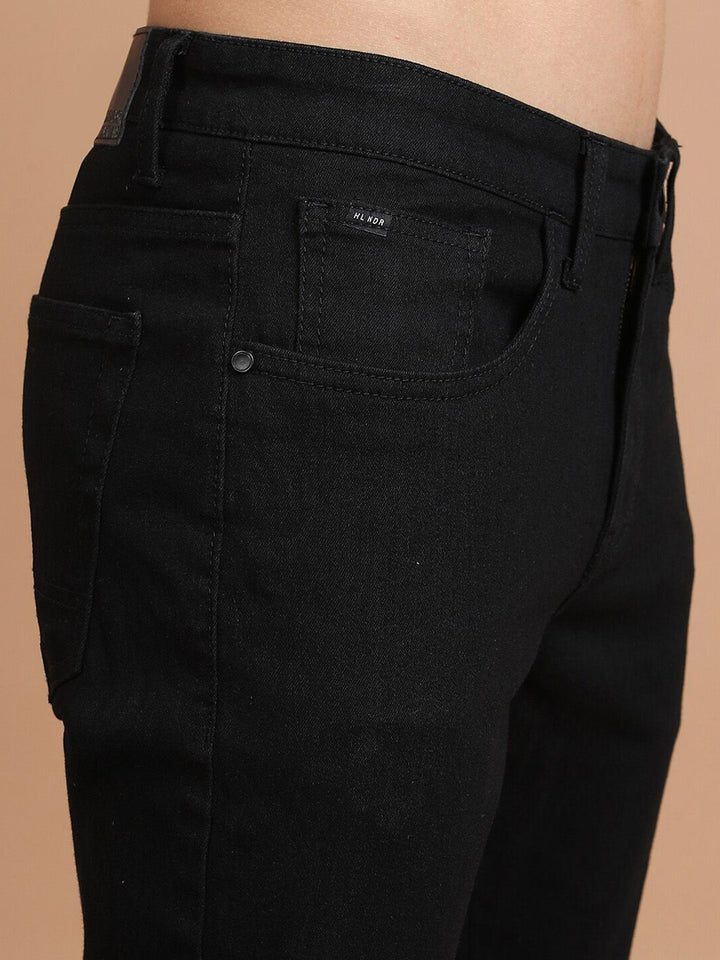 HIGHLANDER Men Black Slim Fit Mid-Rise Clean Look Stretchable Jeans