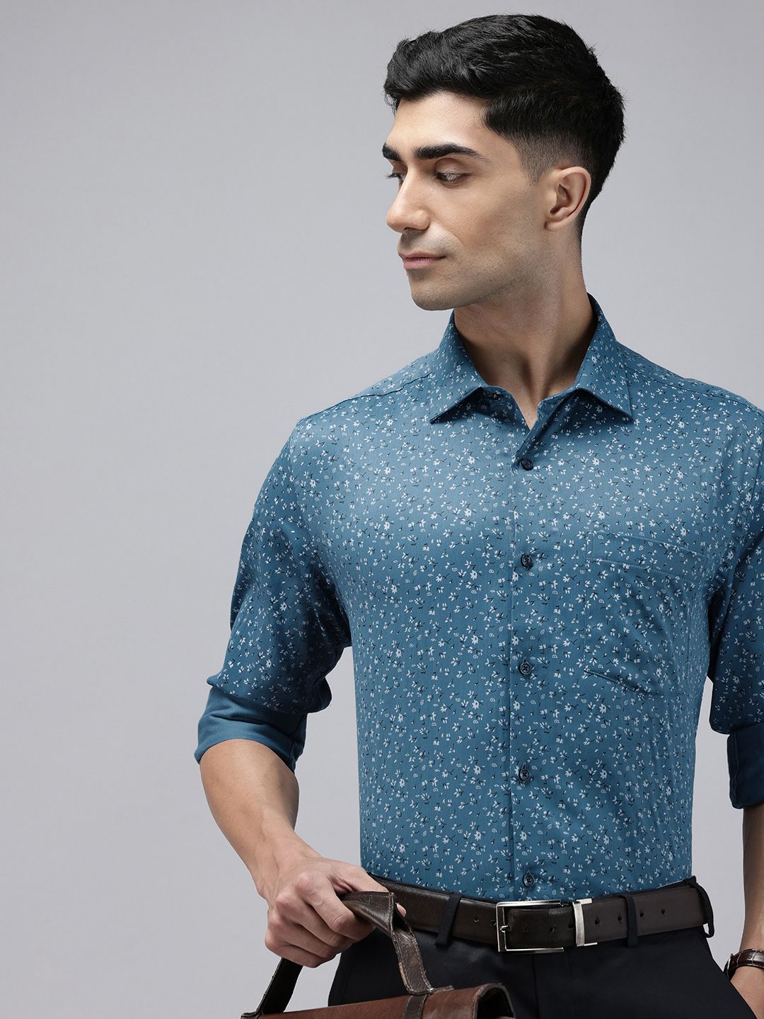 Park Avenue Slim Fit Floral Printed Formal Shirt
