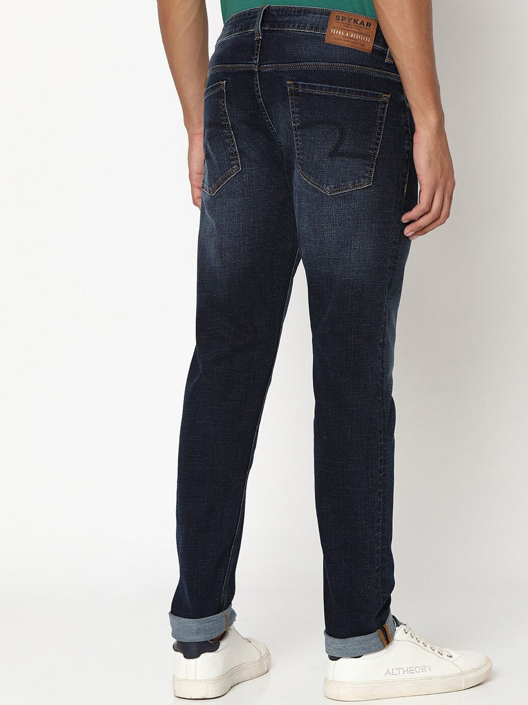 SPYKAR Men Skinny Fit Low-Rise Heavy Fade Stretchable Jeans