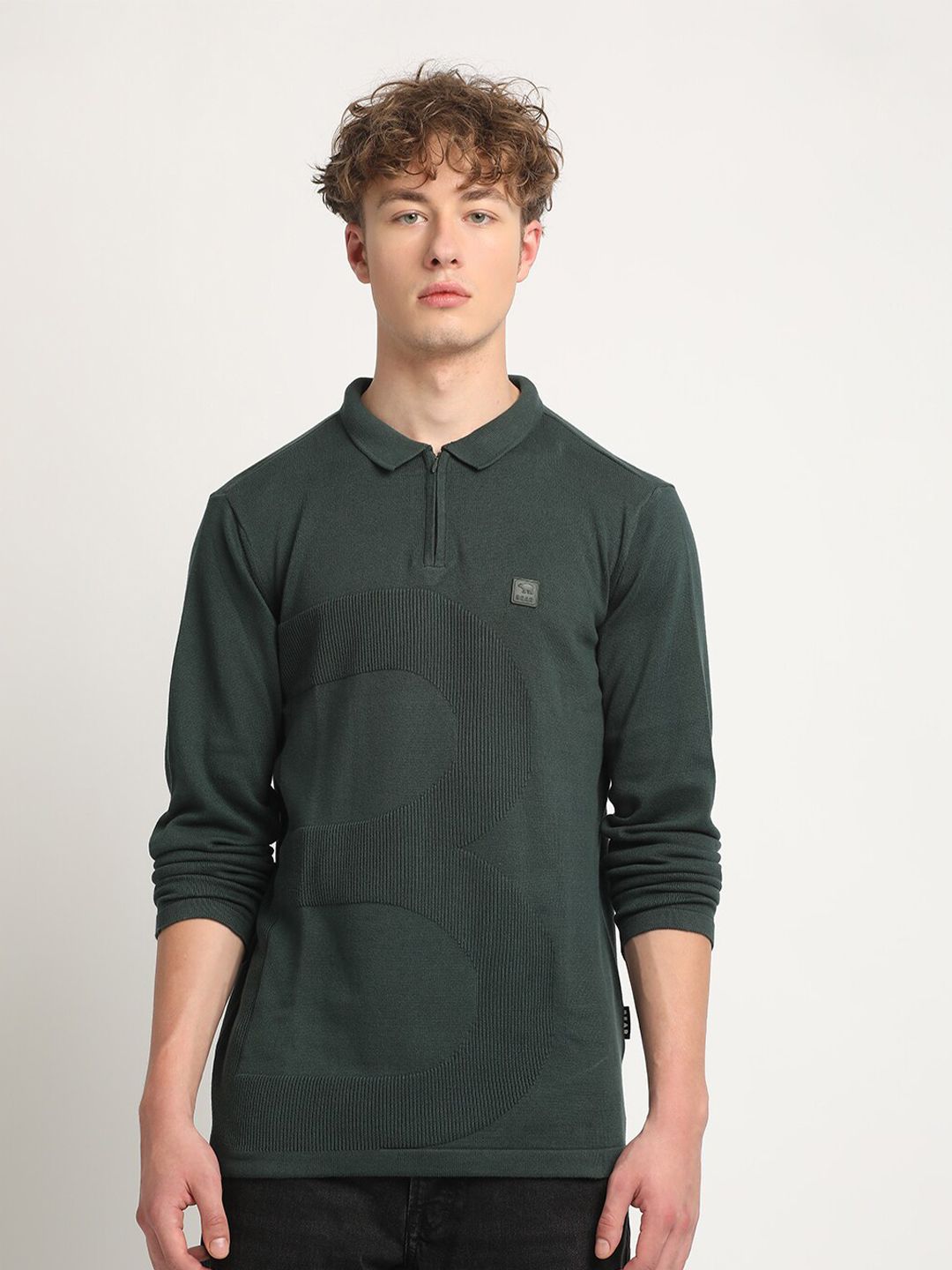 THE BEAR HOUSE Polo Collar Slim Fit Pure Cotton T-shirt