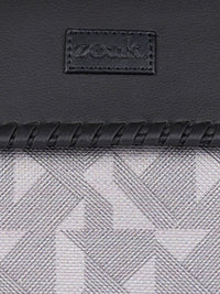 ZOUK Geometric Printed Structured Jute Handheld Bag