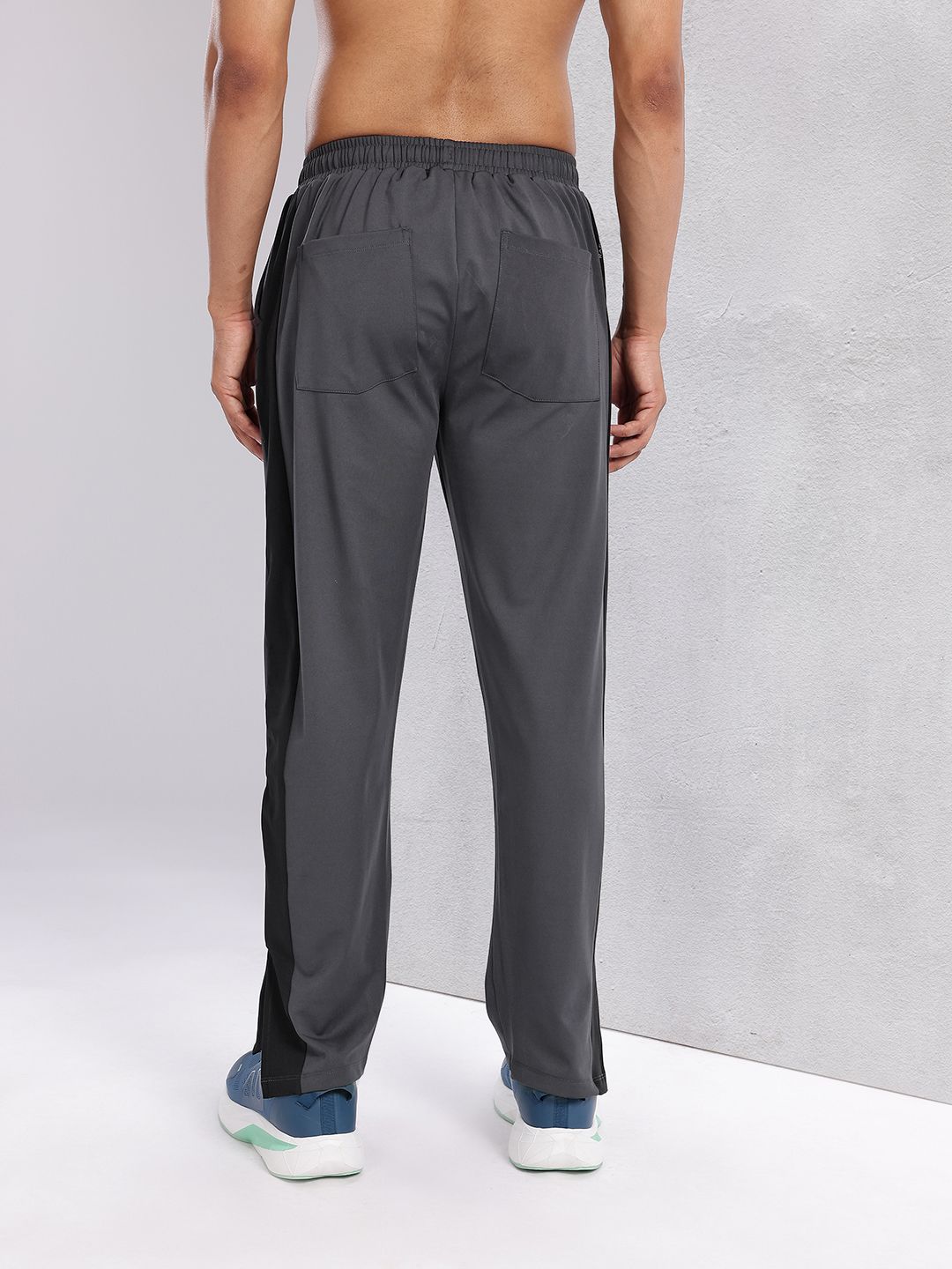 HRX by Hrithik Roshan Men Mid-Rise Rapid-Dry Training Track Pants with Side Stripes
