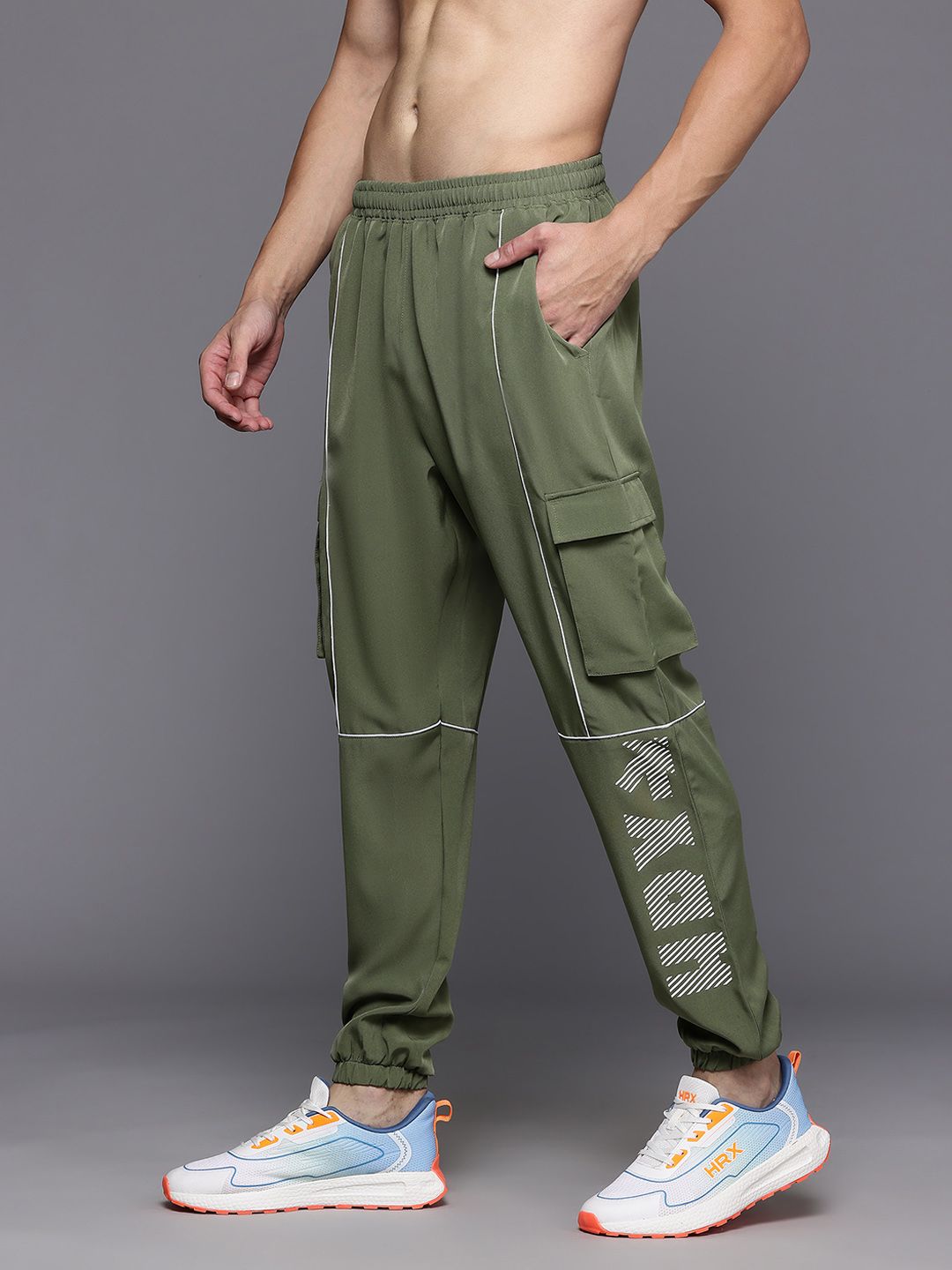 HRX by Hrithik Roshan Men Rapid-Dry Cargo Style Training Joggers