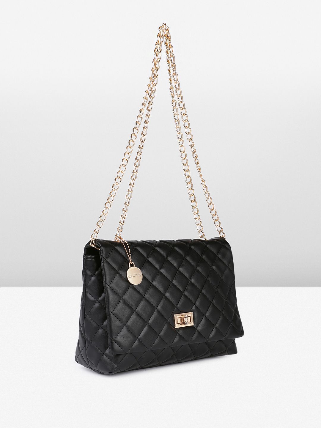 DressBerry Textured Structured Shoulder Bag with Quilted
