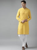 See Designs Men Yellow Regular Pure Cotton Kurta with Pyjamas