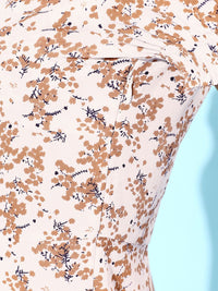 Berrylush Women Peaceful White Floral Sweetheart Neck Dress