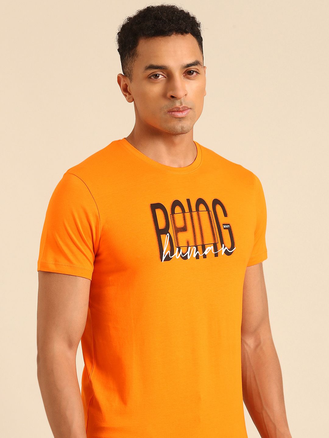 Being Human Typography Printed Pure Cotton T-shirt