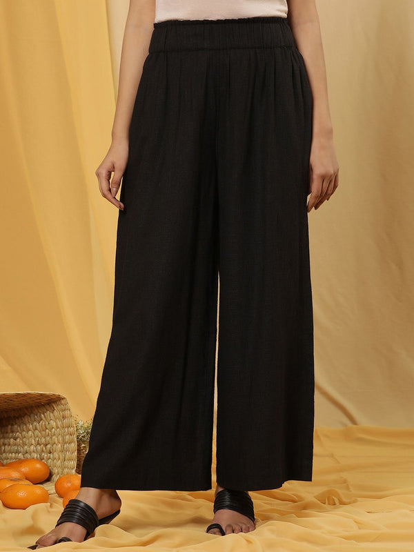 W Women Straight Fit Pleated Parallel Trousers