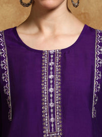 Varanga Women Ethnic Motifs Embroidered Thread Work Kurta with Trousers & With Dupatta