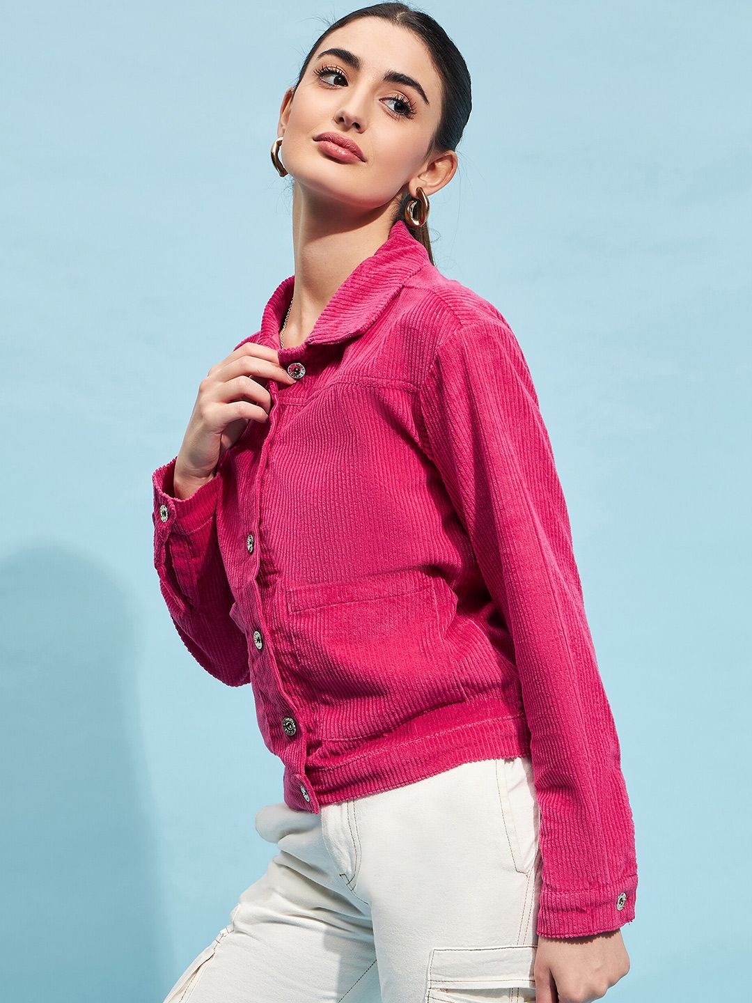 STREET 9 Striped Pure Cotton Tailored Jacket