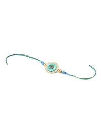 NVR Set of 2 Multicolor Artificial Beads Bhaiya Bhabhi Rakhi with Roli Chawal Chandan