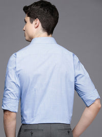 Raymond Men Pure Cotton Slim Fit Micro Checks Cutaway Collar Formal Shirt