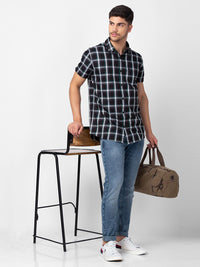 SPYKAR Men Classic Slim Fit Tartan  Checked Cotton Casual Shirt
