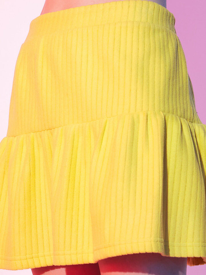 STREET 9 Striped Gathered Detailed A-Line Mini Skirt