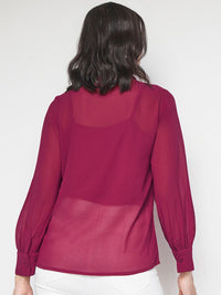AND Spread Collar Embellished Detail Shirt Style Top