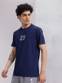HRX by Hrithik Roshan Rapid-Dry Typography Print Indigo Running T-shirt