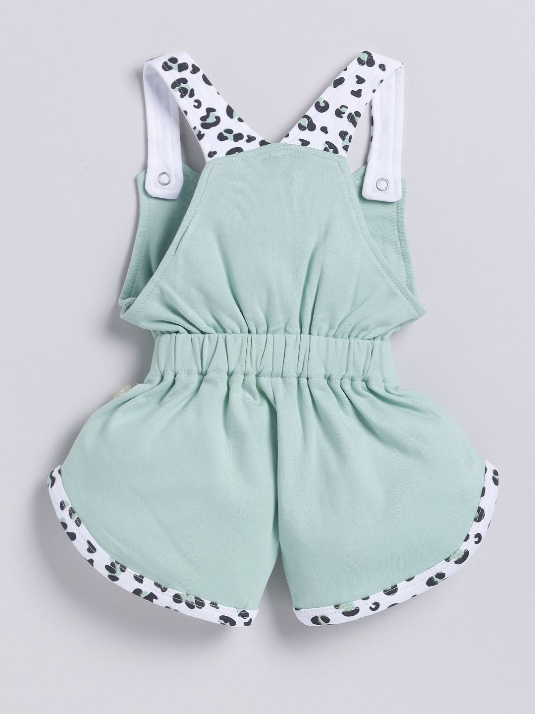 Moms Love Infant Girls Pure Cotton Self Design Basic Jumpsuit