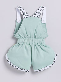 Moms Love Infant Girls Pure Cotton Self Design Basic Jumpsuit