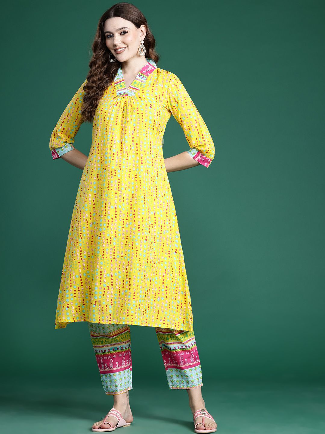 Indo Era Printed Pure Cotton Kurta with Trousers