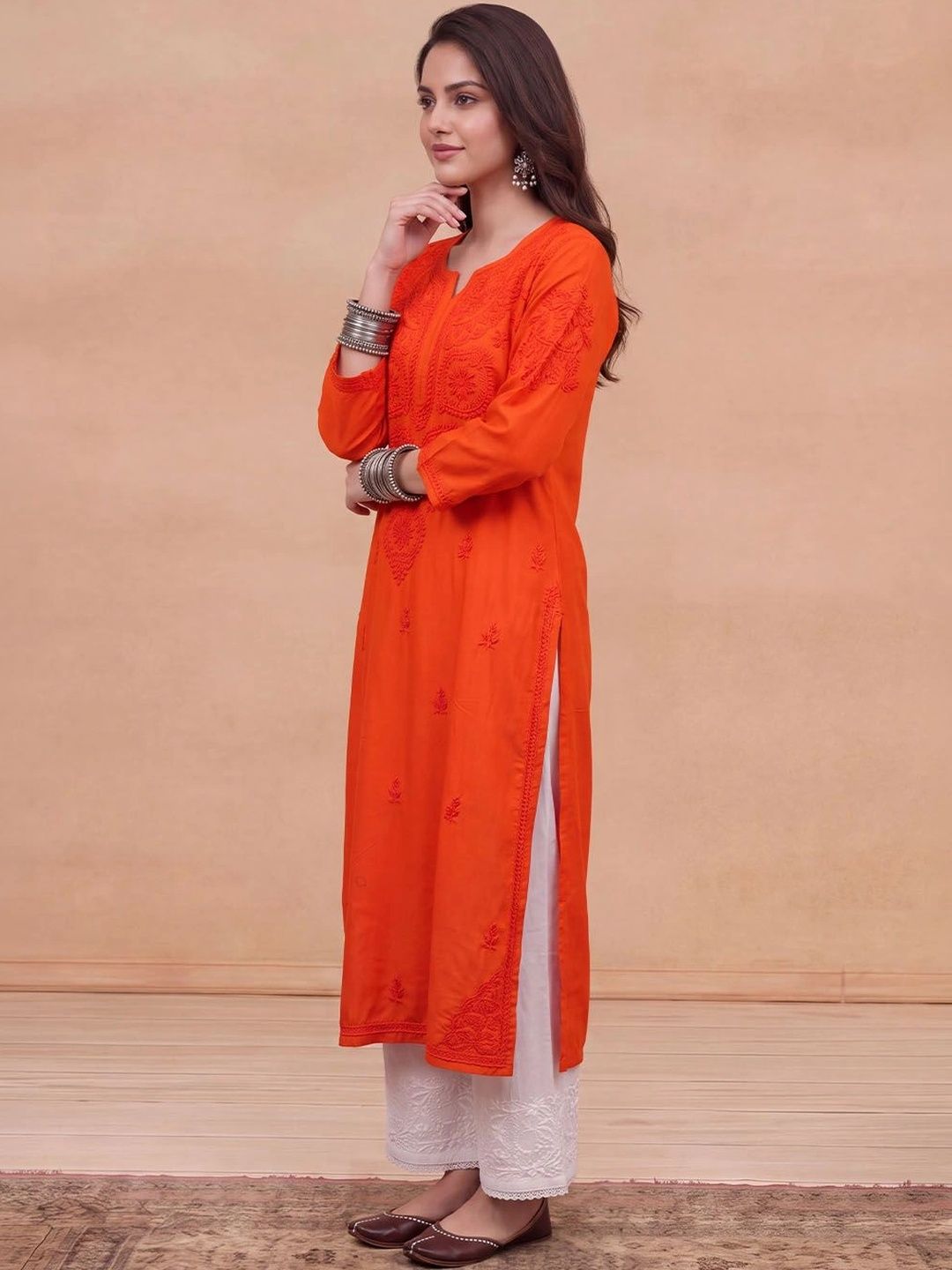 House of Chikankari Women Embroidered Chikankari Kurta