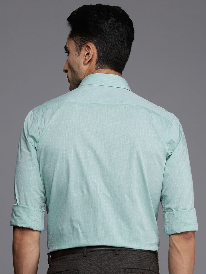 Raymond Pure Cotton Self Design Slim Fit Textured Formal Shirt