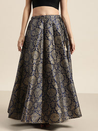 Shae by SASSAFRAS Women Deep Navy Blue Floral Skirt