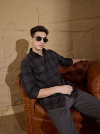 DENNISON Smart Opaque Tartan Checked Casual Shirt