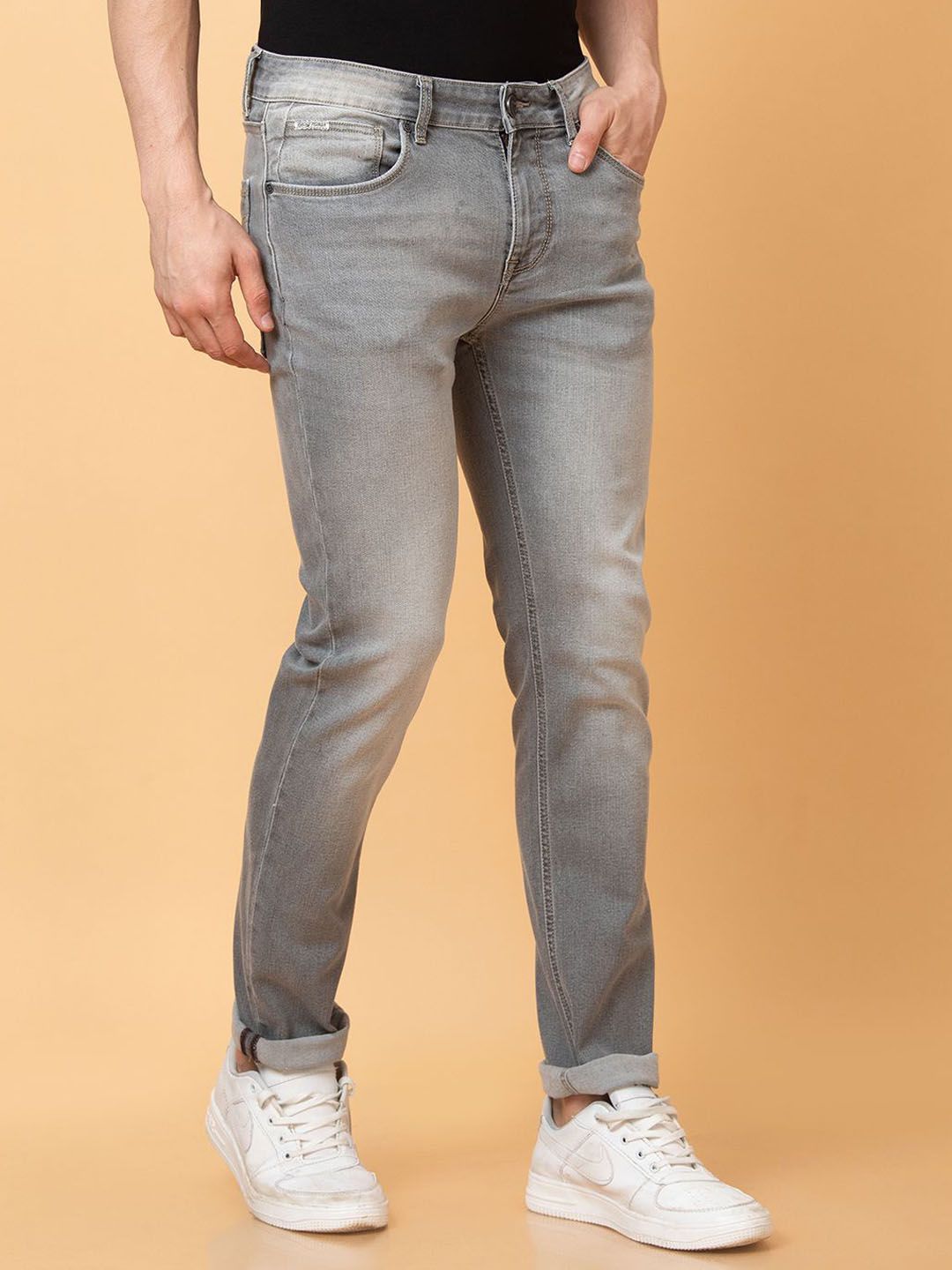 Being Human Men Slim Fit Low Distress Heavy Fade Jeans