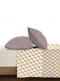 TRIDENT Marigold Soft Comfort Flat 210TC King Pure Cotton Bedsheet Set