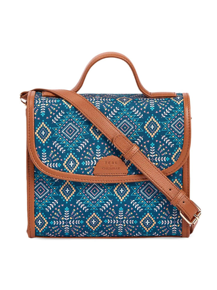 TEAL BY CHUMBAK Graphic Printed Sling Bag