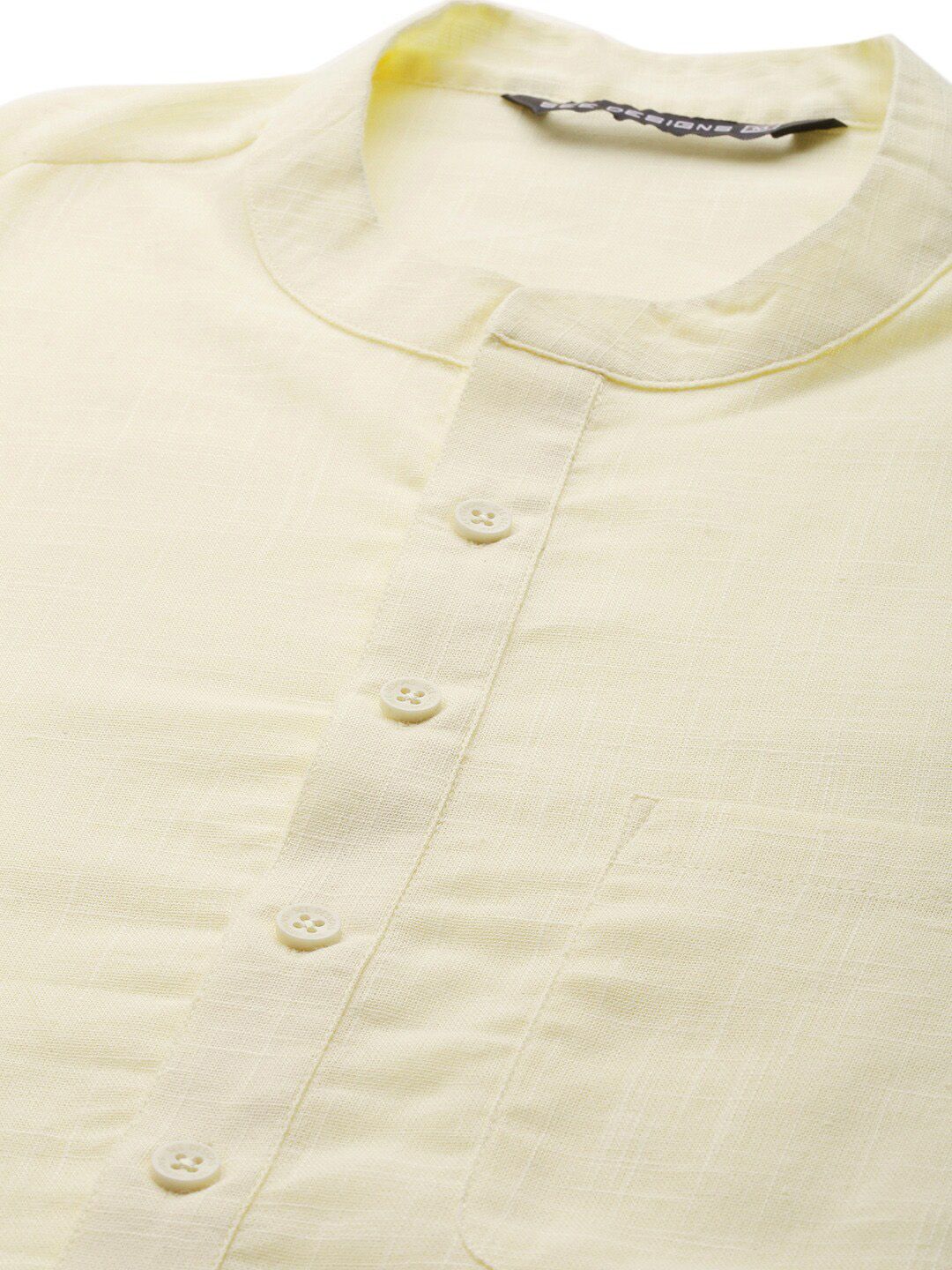 See Designs Men Cream-Coloured Slub Effect Pure Cotton Kurta