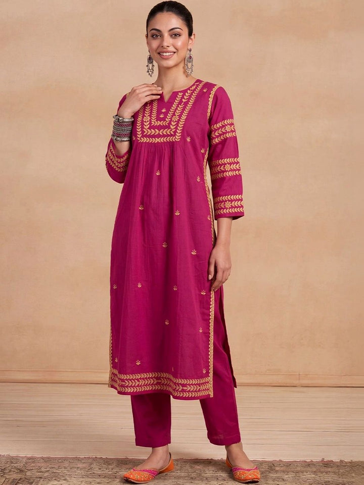 House of Chikankari Women Embroidered Thread Work Kurta