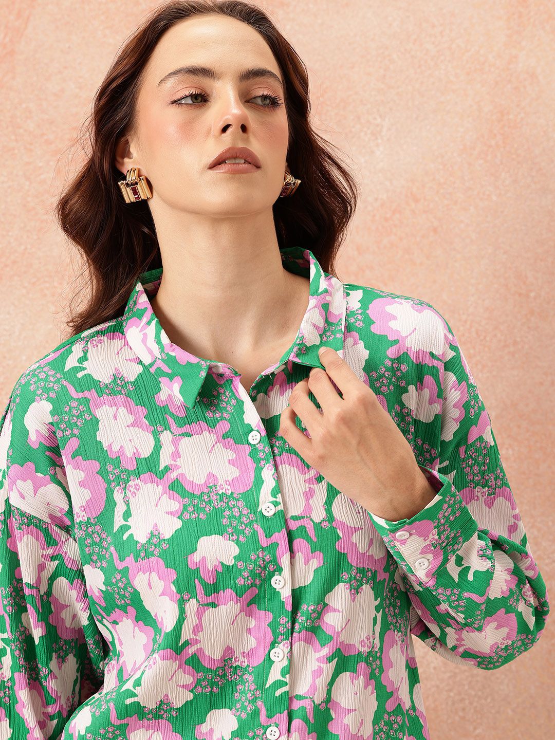 all about you Women Floral Printed Casual Shirt