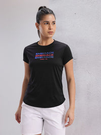 HRX by Hrithik Roshan Women Twin Collection Typography Printed Rapid-Dry Training T-shirt