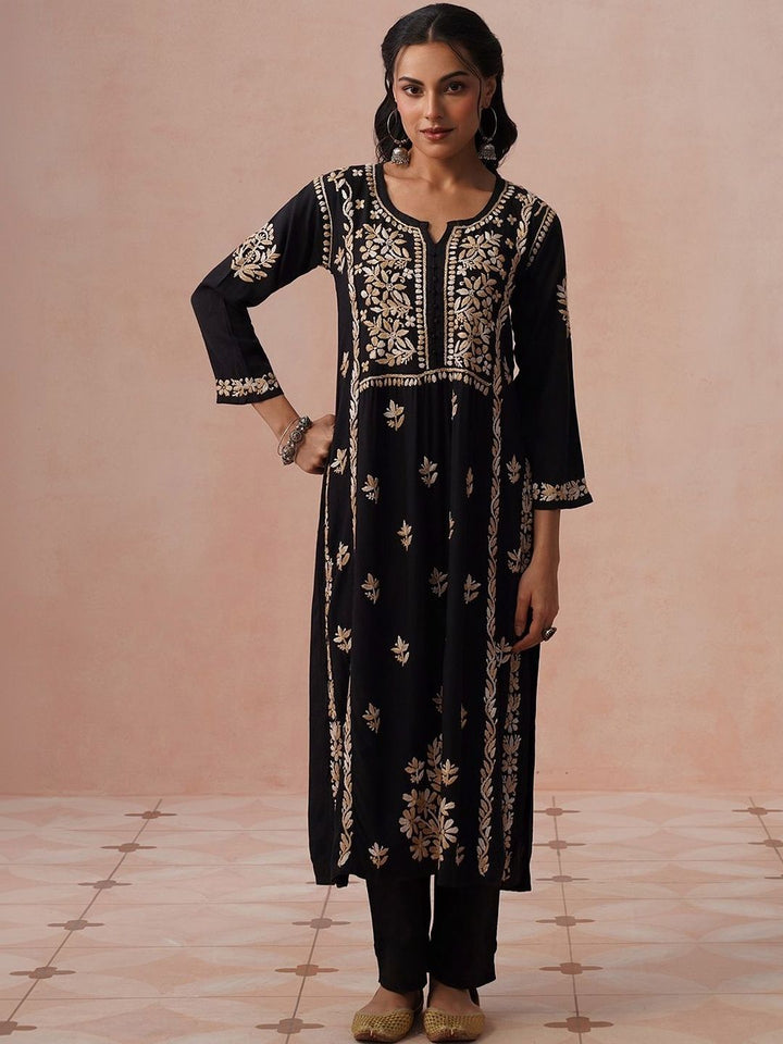 House of Chikankari Women Embroidered Thread Work Kurta