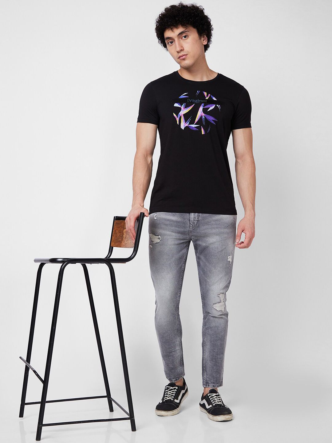 SPYKAR Men Tapered Fit Mildly Distressed Heavy Fade Cotton Jeans