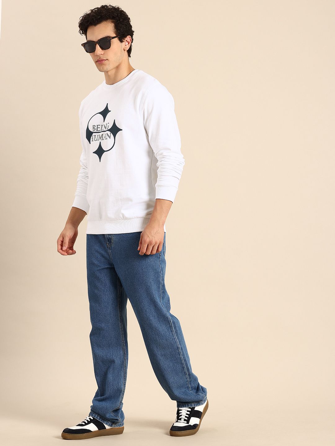 Being Human Brand Logo Printed Pure Cotton Sweatshirt