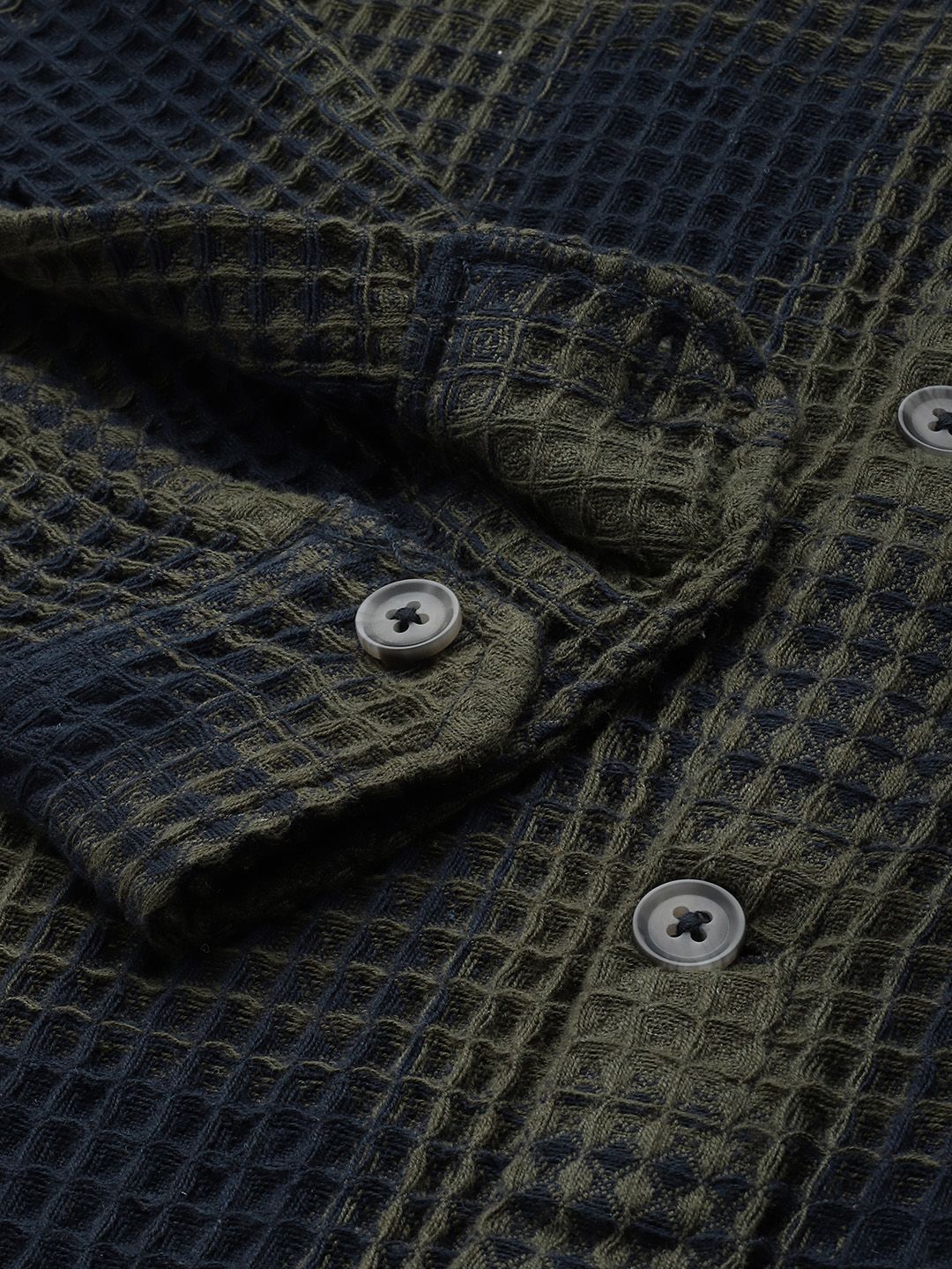 The Indian Garage Co. Relaxed Fit  Opaque Checked Textured Casual Shirt