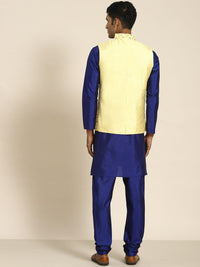 SOJANYA Men Navy Blue Kurta dengan Churidar