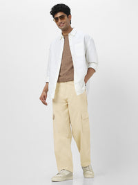 Urbano Fashion Men Loose Baggy Fit Solid Cargo Chino Pant with 6 Pockets Non-Stretchable