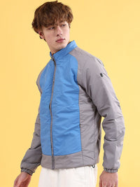 The Indian Garage Co Men Colourblock Zip-Front Regular Fit Bomber Jacket