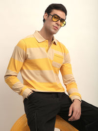 DILLINGER Men Long Sleeve Regular Fit Polo Striped Tshirt